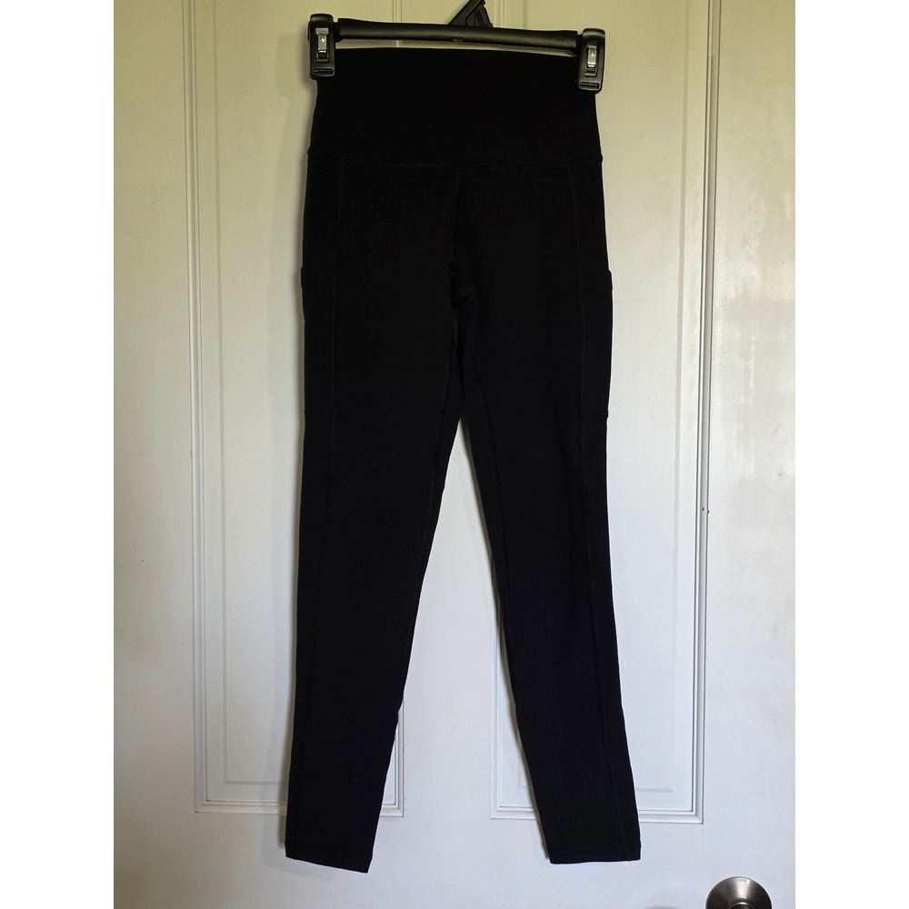 OFFLINE by Aerie The Hugger High Rise Leggings Black Side Pockets Size XS